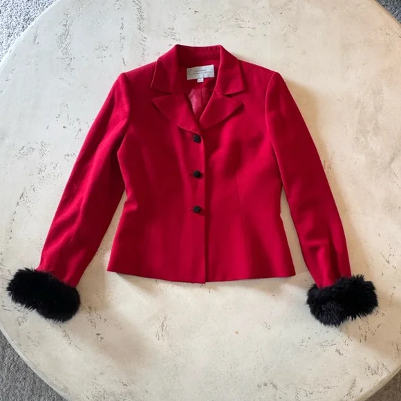 Vintage Tahari Red Skirt Suit